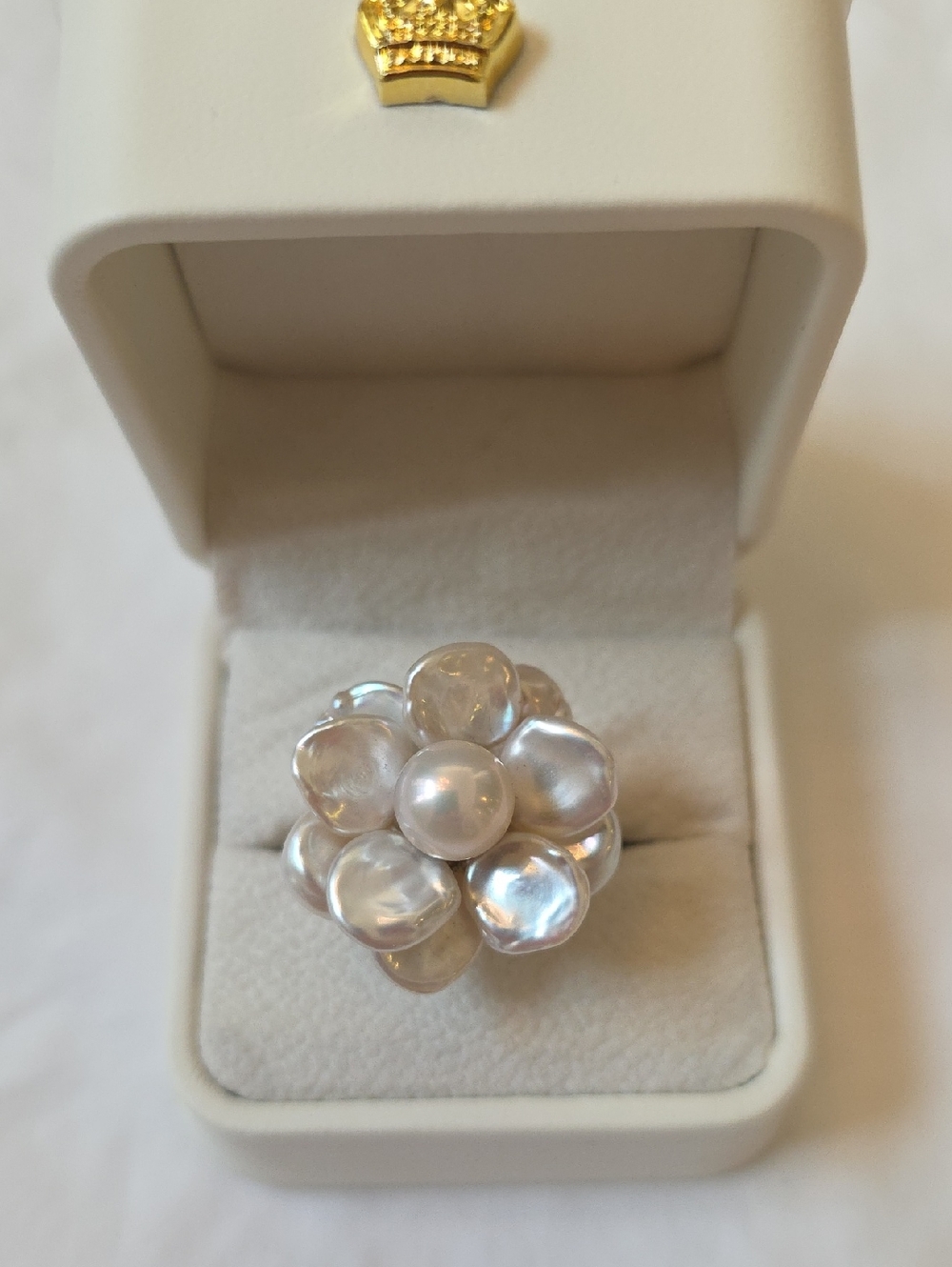 Honora White Coin Pearl And Sterling Silver Flower Statement Ring